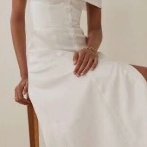 REFORMATION  “Adriel” linen midi dress -DUSTY ROSE color, sz 10